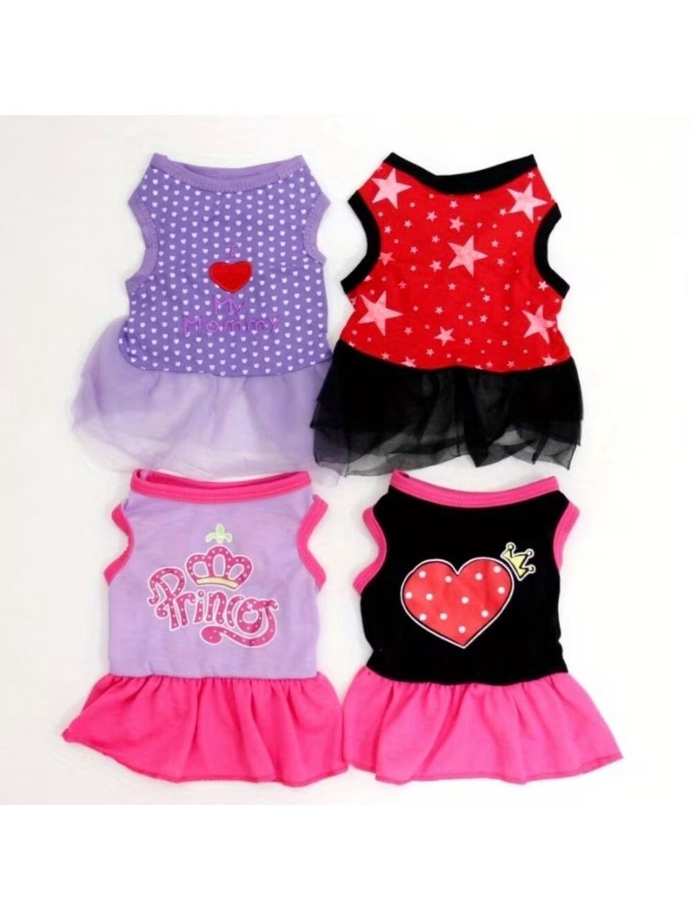 Set of Four Dog Dresses